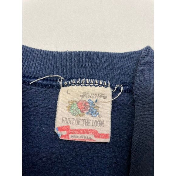 VINTAGE Fruit Of The Loom Blank Sweatshirt Men Medium Blue USA 90s - Picture 4 of 5